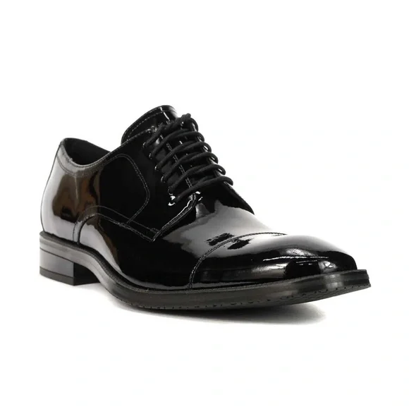 COLE HAAN Modern Essentials Black Patent Leather Cap Toe Oxfords C38309
